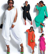 Fashion Womens Long Sleeve Romper Baggy Harem Jumpsuit Playsuit  Plus Size 5 Colors