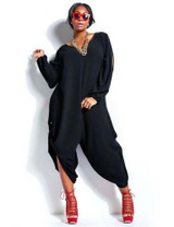 Fashion Womens Long Sleeve Romper Baggy Harem Jumpsuit Playsuit  Plus Size 5 Colors
