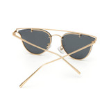 New Rose Gold Cat Eye Sunglasses Women Brand Designer Twin-Beams Mirror Sun Glasses Female Fashion Cateye Sunglasses Vintage