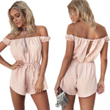 New Rompers Womens Jumpsuit 2017 Sexy Off Shoulder Long Sleeve Summer Elegant Bodycon Bodysuit Bandage Jumpsuits Dec28