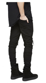 New Ripped biker jeans Men With Holes Super Skinny jeans homme Famous Designer Brand Slim Fit Destroyed Torn Jean Pants For Male