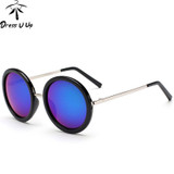 New Retro Round Sunglasses Women Brand Designer Vintage Sun Glasses Women Coating Sunglass Oculos De Sol Gafas lunette de soleil