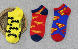 New Retro Harajuku Socks Super Hero Character Pattern Socks Ankle Short Socks For Women Men 2016