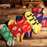 New Retro Harajuku Socks Super Hero Character Pattern Socks Ankle Short Socks For Women Men 2016
