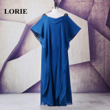 New Real Mother Of The Bride Dress Natural Floor-length Cap Sleeve Ruffles Chiffon Moroccan Kaftan Abaya In Dubai Evening Gown