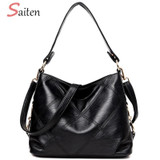 New PU Leather Women Shoulder Bags Fashion Patchwork Women Handbags Famous Brands Women Bucket Bags Casual Tote Bags Sac A main