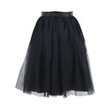 New Puff Women Chiffon Tulle Skirt High Waist Midi Knee Length Chiffon  Grunge Jupe Female Tutu Skirts