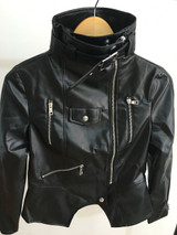 new PU leather motorcycle jacket outerwear plus size stand collar outerwear free shipping xl