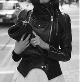 new PU leather motorcycle jacket outerwear plus size stand collar outerwear free shipping xl