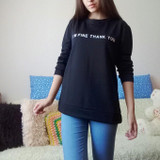 New Promotion Sudaderas Mujer 2017 Casual Moleton Feminino Tumblr Sweatshirts I'm Fine Thank You Print Hoodies Grey Felpe Donna