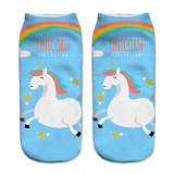New Print 3D Kawaii girl Women socks New Unisex Cute Harajuku Unicorn Animal Ankle socks female Printed Slipper socks Wholesale