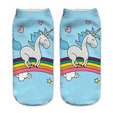 New Print 3D Kawaii girl Women socks New Unisex Cute Harajuku Unicorn Animal Ankle socks female Printed Slipper socks Wholesale