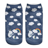 New Print 3D Kawaii girl Women socks New Unisex Cute Harajuku Unicorn Animal Ankle socks female Printed Slipper socks Wholesale