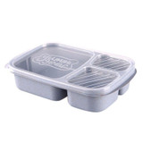 New Portable wheat straw three grid Wheat StrawLunch Boxs Food Container Portable For Picnic Camping