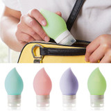 New Portable Mini 75ml Cosmetics Refillable Bottles Silicone Peach Shape Shampoo Press Containers Travel Protable Mini Bottle