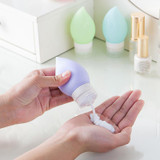 New Portable Mini 75ml Cosmetics Refillable Bottles Silicone Peach Shape Shampoo Press Containers Travel Protable Mini Bottle
