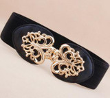 New Popular Free shipping Fashion cummerbund Leather cutout gold buckle elastic waist belt strape wide cummerbund belts women