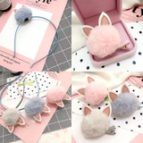 New pom poms ball Rabbit ears hairbands hairpins Lovely Girls hair accessories PU hair bands hoop kids hair clips Fashion tiara