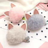 New pom poms ball Rabbit ears hairbands hairpins Lovely Girls hair accessories PU hair bands hoop kids hair clips Fashion tiara