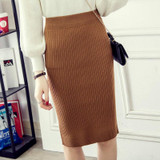 New Plus Size Slim Office Skirt Faldas Women Sexy Elastic High Waist Pencil Skirt One Step Knitted Work Formal Skirts A1515