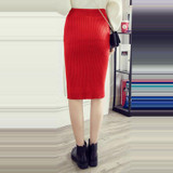 New Plus Size Slim Office Skirt Faldas Women Sexy Elastic High Waist Pencil Skirt One Step Knitted Work Formal Skirts A1515