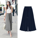 New Plus size 6XL Summer fashion Women Solid Wide Leg Loose cotton Dress Pants Female Casual Skirt Trousers Capris Culottes 2017 New Plus size 6XL Summer fashion Women Solid Wide Leg Loose cotton Dress Pants Female Casual Skirt Trousers Capris Culottes 2017