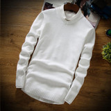 BKTrend Solid Color Pullover Men V-Neck Sweater Men Long Sleeve Mens Sweaters Wool Casual Brand Cashmere Knitwear Pull Homme