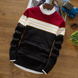 BKTrend 2017 New Fashion Autumn Sweater Men Long Sleeved Mens Jumpers Casual Patchwork Round Neck Men's Pullover Sweaters