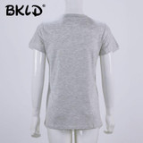 BKLD Fashion Summer Girls tops Heart print Tassel t shirts women short sleeve tee shirt female students t-shirts teenagers