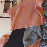 BIVIGAOS palazzo pants Women pleated wide leg pants cropped trousers 3 color high waist loose pant women pantalon femme pantolon