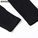 BIVIGAOS Fashion Womens Spring Casual Skinny Jeans Leggings Woven Slim High Elastic Denim Pencil Pants Pocket Leggings For Women