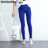 BIVIGAOS Fashion Multicolor High Elastic Woven Casual  Legging Fitness Clothing Slim Thin Skinny Leggings Pencil Pants For Women