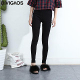 BIVIGAOS Fashion Multicolor High Elastic Woven Casual  Legging Fitness Clothing Slim Thin Skinny Leggings Pencil Pants For Women