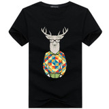 BINYUXD Pure cotton Short Sleeves Hip hop Fashion Mens T-Shirt T Shirt O-Neck Summer Personality Fashion men large size t-shirts