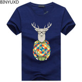 BINYUXD Pure cotton Short Sleeves Hip hop Fashion Mens T-Shirt T Shirt O-Neck Summer Personality Fashion men large size t-shirts