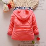 Hot Sale 2016 Winter Baby Girls Coats Kids Minnie Jackets Fashion Hooded Children Outdoor Parka Warm Flowers Cotton-padded Coats