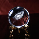 Laser Engraved Solar/Galaxy System 3D Crystal Ball