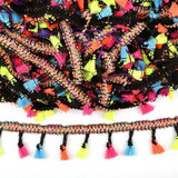 Hot Sale 2 Yards 40mm Rainbow Tassel Lace Trim Cotton Fabric Ribbon Fringe Drop Handmade Sewing Curtains Clothes Accessories