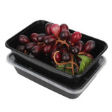 Hot Sale 10Pcs 450ML Black Disposable Food Container Snack Packing Boxes Microwaveable PP Lunch Bento Box