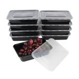 Hot Sale 10Pcs 450ML Black Disposable Food Container Snack Packing Boxes Microwaveable PP Lunch Bento Box