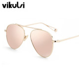 Hot Rays Aviator Sunglasses Women 2017 Mirror Driving Luxury Brand Sunglasses Points Sun Glasses Men Shades Lunette Femme Glases