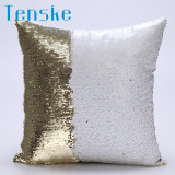 Hot Pretty Fashion Heaven DIY Two Tone Glitter Sequins Throw Pillows Cushion Case Sofa Car Cover dropshipping Free Shipping Nov7
