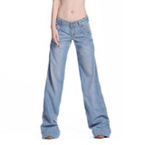 2017 New Wholesale Woman Wide Leg Washed Jeans Flare Pants Women Bell-bottom Trousers for Women Jeans Flare