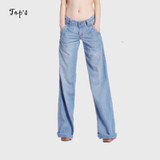 2017 New Wholesale Woman Wide Leg Washed Jeans Flare Pants Women Bell-bottom Trousers for Women Jeans Flare