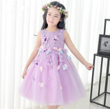 2017 New Violet Flower Girls Party Dress Appliques Formal Wedding Dress Girl Christmas Princess Ball Gown Kids Vestido 2017 New Violet Flower Girls Party Dress Appliques Formal Wedding Dress Girl Christmas Princess Ball Gown Kids Vestido