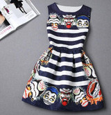 2017 New Vestido De Festa Women Summer Casual Print Dress Vintage Sexy Party Vestidos Slim Plus Size Ladies Maxi Boho Clothing
