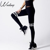 Weekeep Brand High Waist Slim Fitness Leggings Women Black Letter Print Workout Legging Sporting Adventure Time Fashion Legins