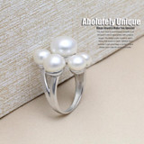 Wedding Real natural freshwater pearl rings for girls,funny 925 silver rings for women adjustable anniversary white best gifts