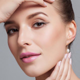 Wedding natural pearl jewelry,bridal jewelry sets women White freshwater pearl sets 925 silver earring girl birthday best gift