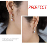 Wedding natural freshwater pearl hoop earrings women,white pink 925 sterling silver pearl earring jewelry for girl birthday gift
